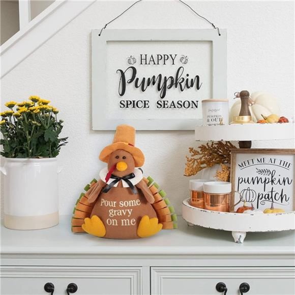 10 inches Thanksgiving Turkey, Thanksgiving Day Party Table Decoration Gift - Picture 6 of 7